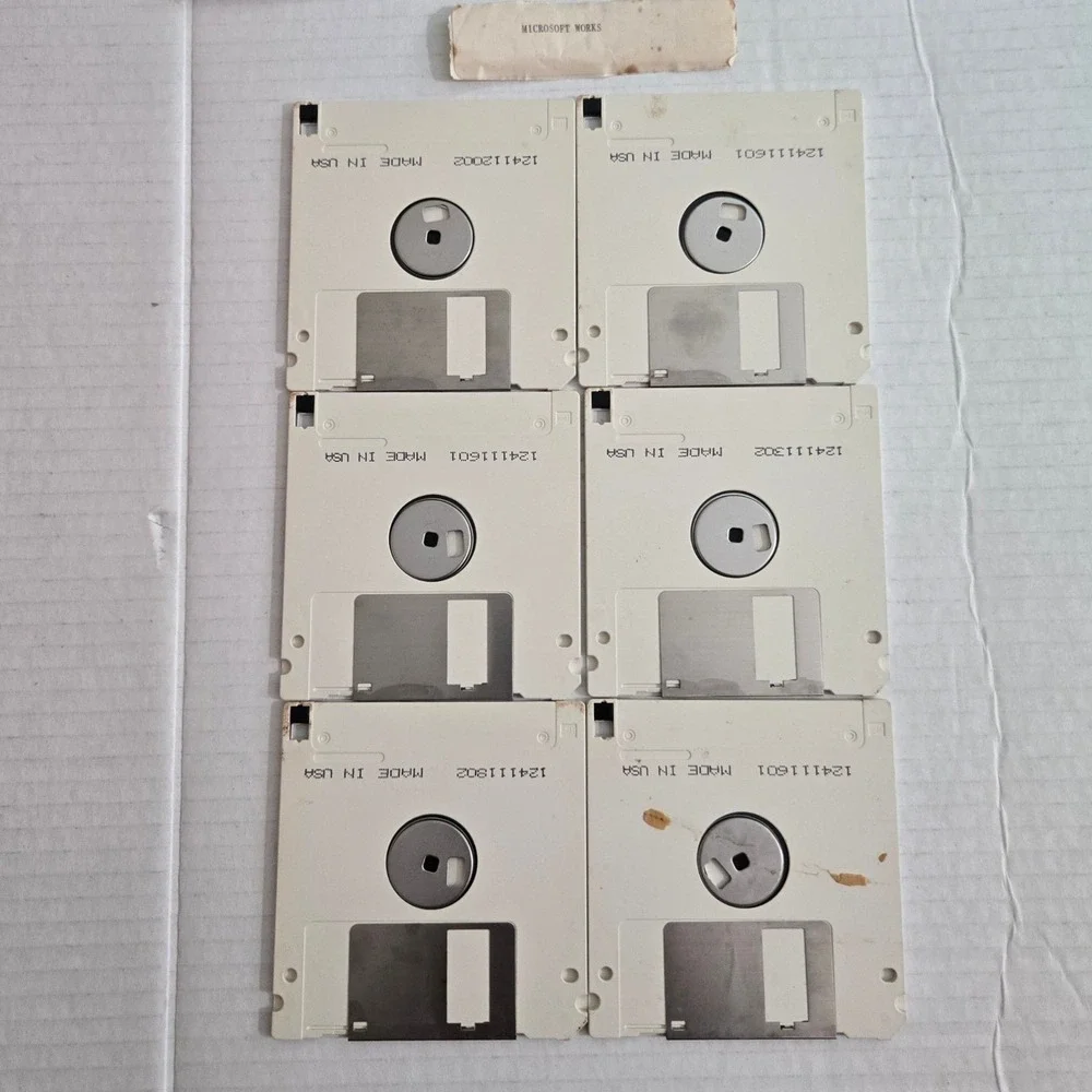 Microsoft Works 2.0 Floppy Disk Set 6 Disks 1991 Vintage PC Made in USA‎ Windows